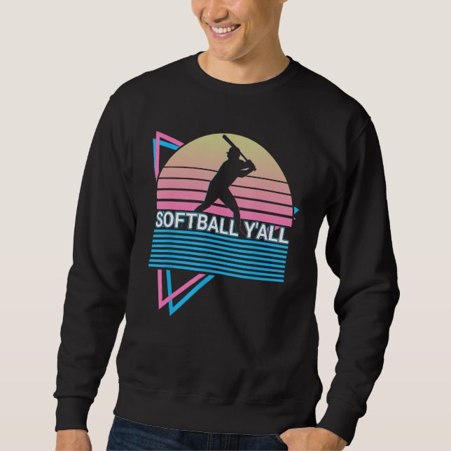 Sweatshirt Softball Y'All Retro (Devant)