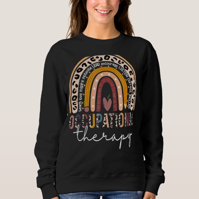Sweatshirt Soins de santé ergothérapeute Ot Leopard Boho (Devant)