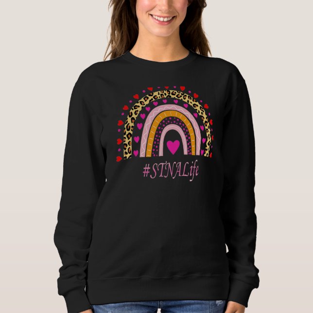 Sweatshirt Soins infirmiers Leopard Rainbow Nurse's Week (Devant)