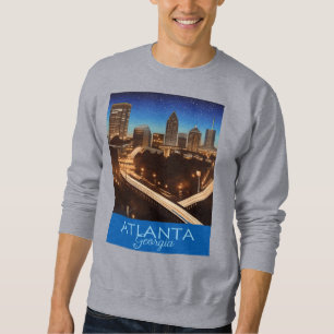 Sweatshirt Soirée Atlanta Georgia Bleue et Gold