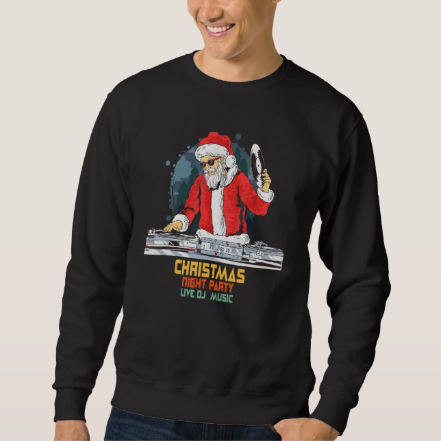 Sweatshirt Soirée de Noël en live musique DJ (Devant)