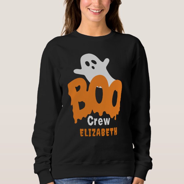 Sweatshirt Soirée d'Halloween de l'équipage de Boo personnali (Devant)