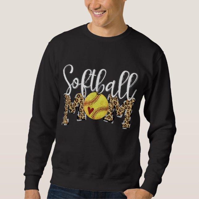 Sweatshirt Soirée Maman Leopard Baseball Maman Fête des Mères (Devant)