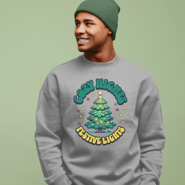 Sweatshirt Soirées douillettes, lumières festives Arbre de No (Créateur téléchargé)