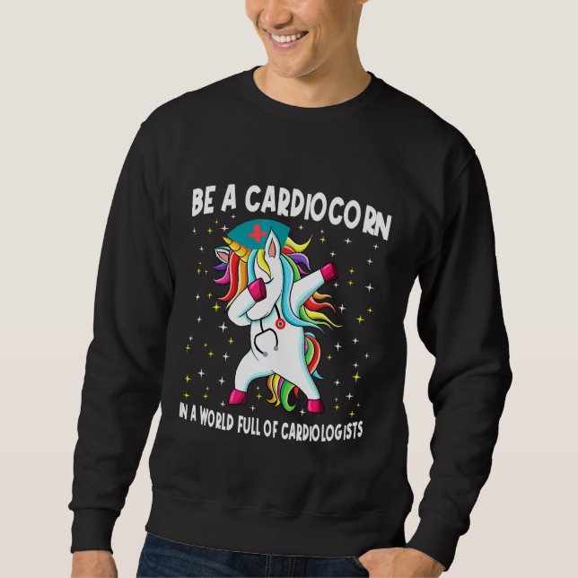 Sweatshirt Sois Cardiocorne Cardiologue Dabbing Unicorn (Devant)