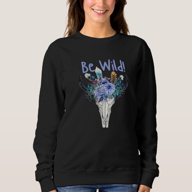 Sweatshirt Sois Sauvage de Style Sud-Ouest avec Crâne (Devant)