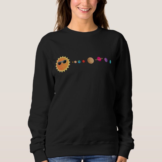 Sweatshirt Soleil Et Planètes Espace Extérieur Galaxie Systèm (Devant)