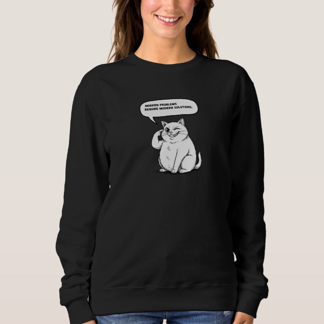Sweatshirt Solutions Modernes pour Problèmes Modernes (Mème d (Devant)