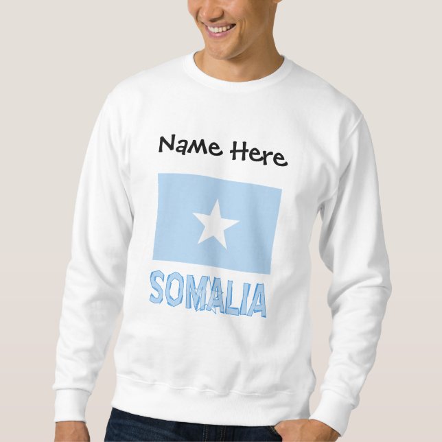 Sweatshirt Somalie Drapeau somalien Noir Personnalisation (Devant)