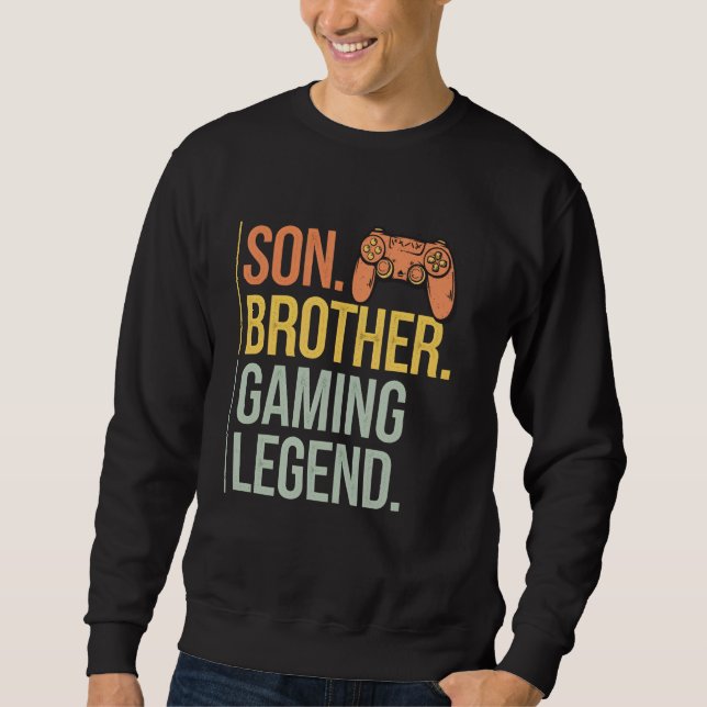 Sweatshirt Son Brother Gaming Legend Retro Gamer Boys Kids Me (Devant)