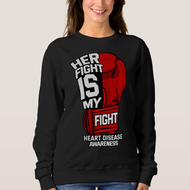 Sweatshirt Son combat est mon combat cardiopathie maladie cor (Devant)