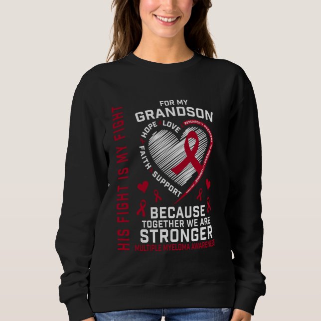 Sweatshirt Son combat est mon combat Petit-fils Myélome multi (Devant)