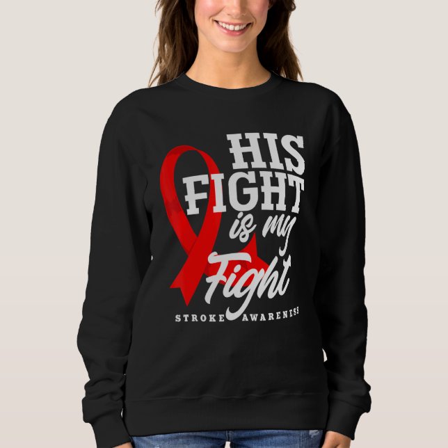 Sweatshirt Son Combat Est Mon Combat Red Ribbon Stroke Sensib (Devant)
