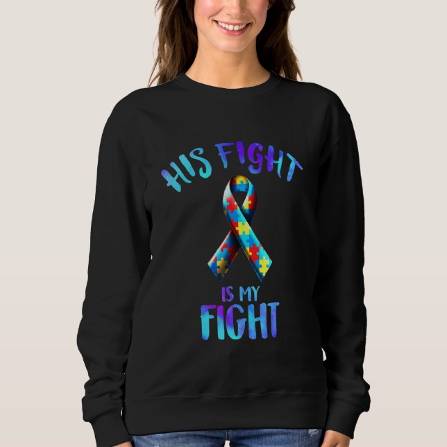 Sweatshirt Son Combat Est Mon Mois De Sensibilisation sur l'a (Devant)