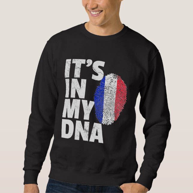 Sweatshirt Son Dans Mon Adn France Flag Pride National Co (Devant)