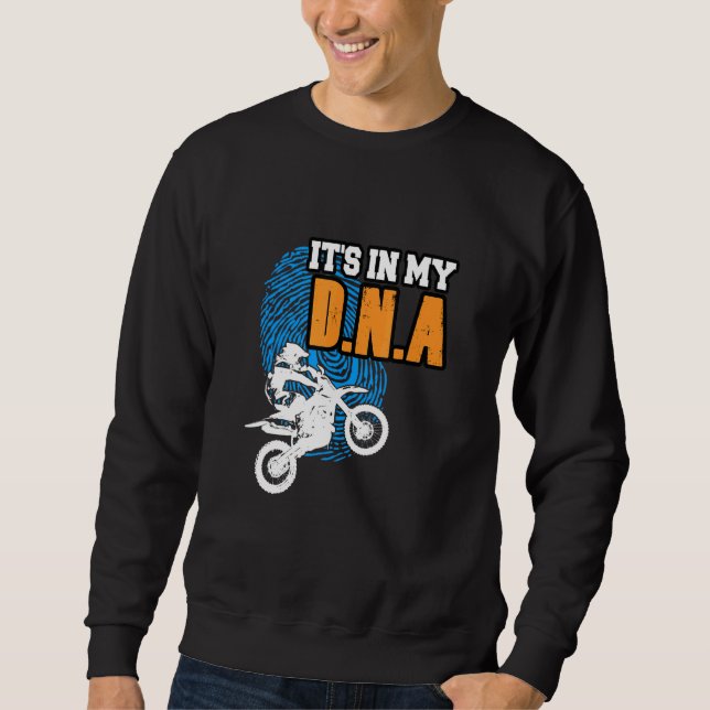 Sweatshirt SON DANS MON ADN Motocross BMX Supermoto Supercros (Devant)