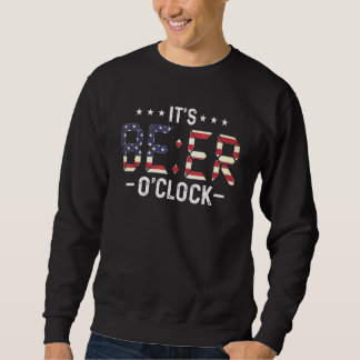 Sweatshirt Son Drapeau Américain À L'Horloge Bière