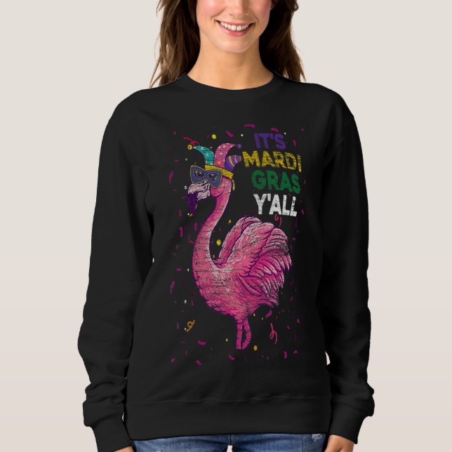 Sweatshirt Son Flamant rose Mardi Gras Yall (Devant)