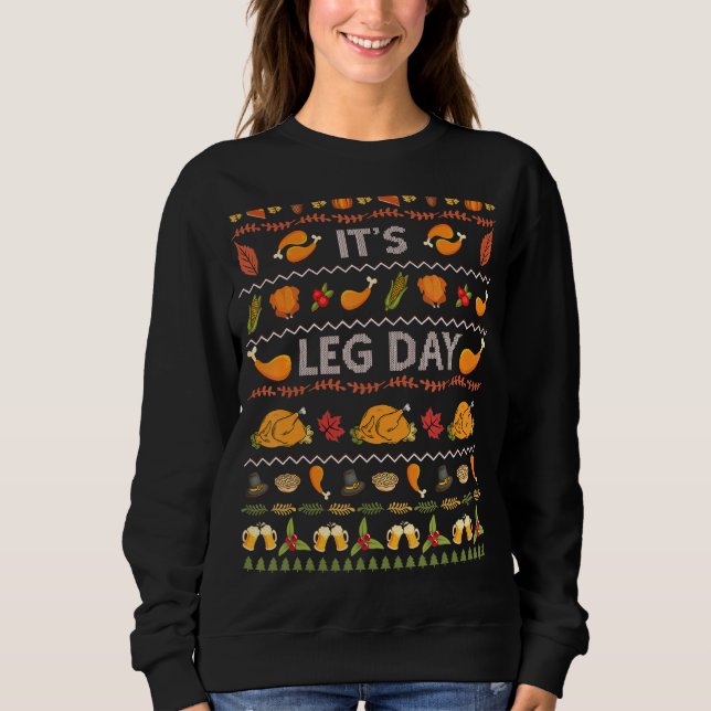 Sweatshirt Son Jour De La Jambe Drôle La Turquie Douce Laide  (Devant)