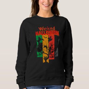 Sweatshirt Sorcellerie de Chat Méchant Lune   Lettre Imprimée