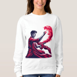 Sweatshirt Sorcier Rouge - Magie de la Flamme Cramoisie Mysti