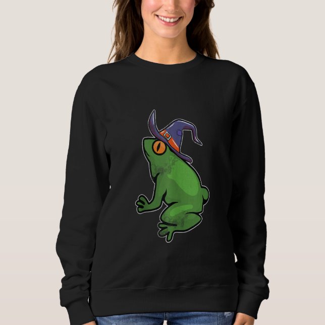 Sweatshirt Sorcière de grenouille Lazy Halloween Costume drôl (Devant)