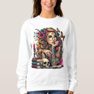 Sweatshirt Sorcière de livre, cadeau pour elle