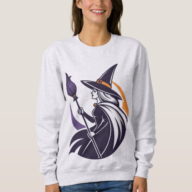 Sweatshirt Sorcière d'Halloween mystique - Vêtements de saiso (Devant)