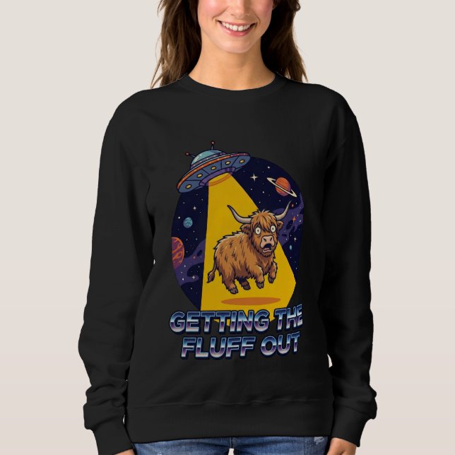 Sweatshirt Sortir Le Fouillis Extraterrestre Vache Highland U (Devant)