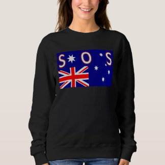 SWEATSHIRT SOS UPSIDE DOWN AUSTRALIAN FLAG DEMOCRACY IN DISTR