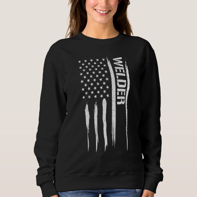 Sweatshirt Soudeur en soudage - Citations du drapeau américai (Devant)
