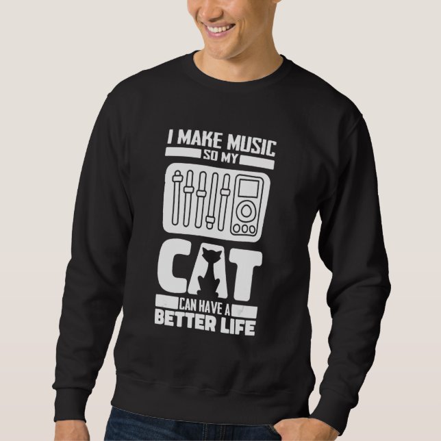 Sweatshirt Sound Engineer Cat Producer - Studio Audio Enginee (Devant)