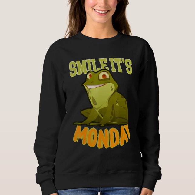 Sweatshirt Souriez C'est lundi grenouille (Devant)