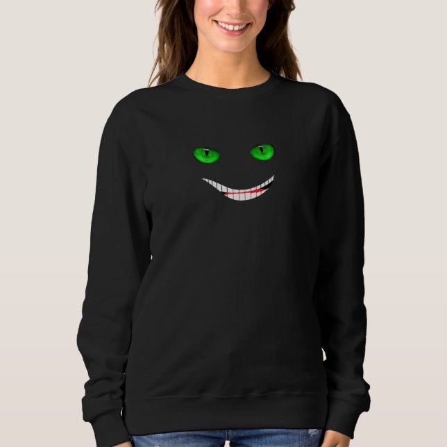 Sweatshirt Sourire de Cheshire vert (Devant)