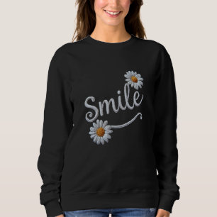 Sweatshirt Sourire de marguerite brodée – Typographie cursive