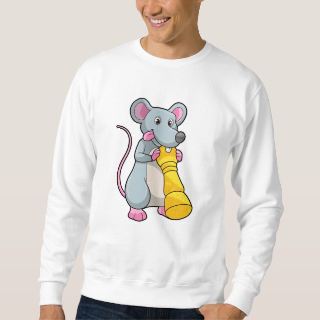 Sweatshirt Souris aux échecs avec pièce d'échecs Pawn (Devant)