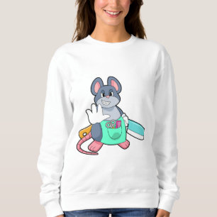 Sweatshirt Souris comme coiffeur avec ciseaux et comble