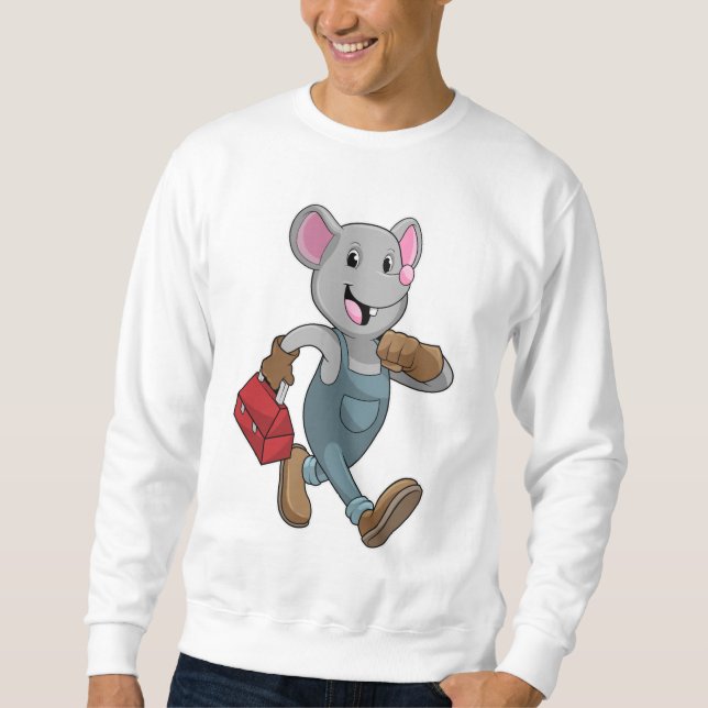 Sweatshirt Souris comme homme de main avec Boîte à outils (Devant)