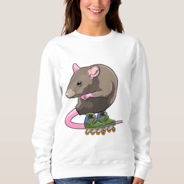 Sweatshirt Souris comme Patinage en ligne avec Patins en lign (Devant)