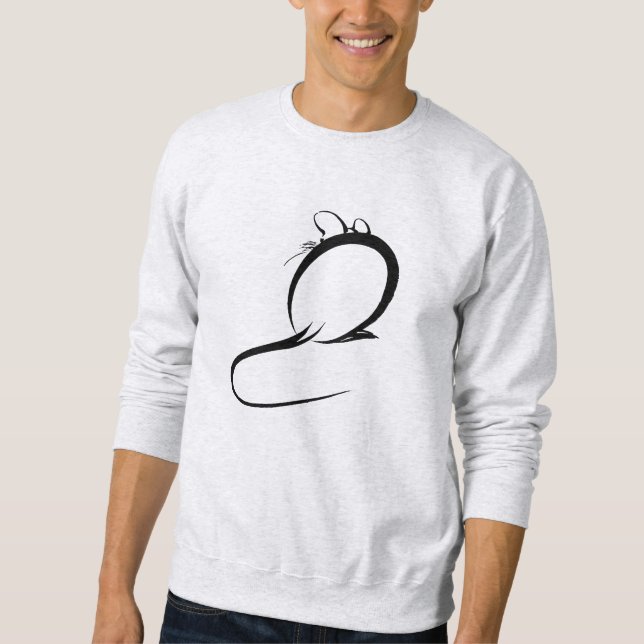 Sweatshirt Souris de peinture Sumi E Brushstroke japonaise (Devant)