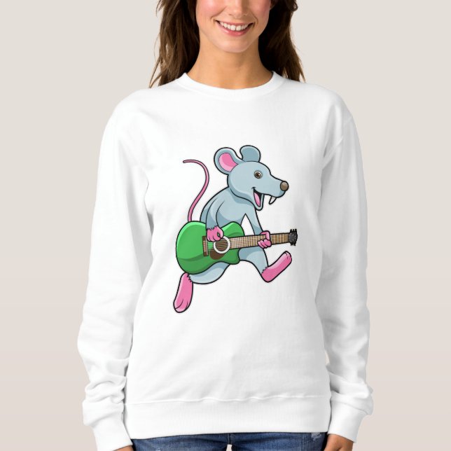 Sweatshirt Souris en musique avec guitare (Devant)