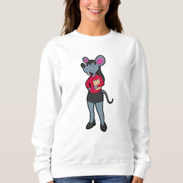 Sweatshirt Souris en tant que secrétaire avec Bloc-notes (Devant)