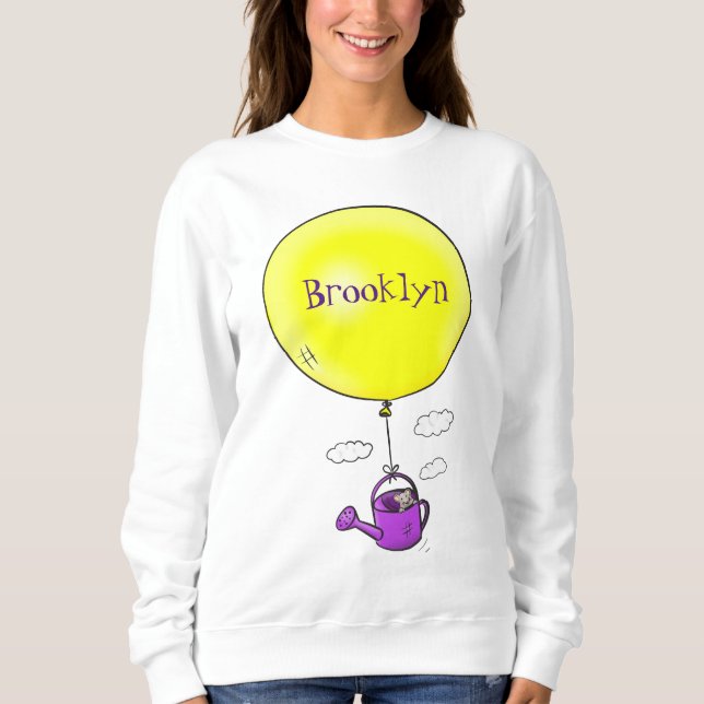 Sweatshirt Souris mignonne dans la canette d'arrosage avec de (Devant)
