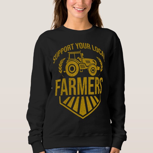 Sweatshirt Soutenez vos agriculteurs locaux (Devant)