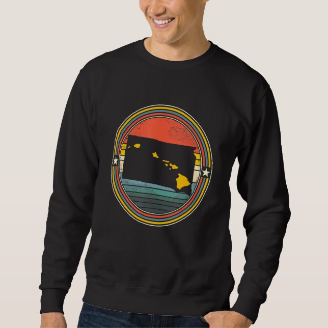 Sweatshirt South Dakota Hawaii Roots Origine State Map Retro (Devant)