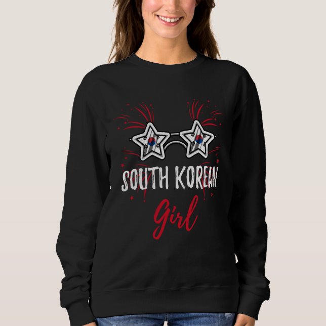 Sweatshirt South Korea Flag Sunglasses South Korean Girl (Devant)