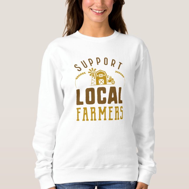 Sweatshirt Soutien aux agriculteurs locaux (Devant)