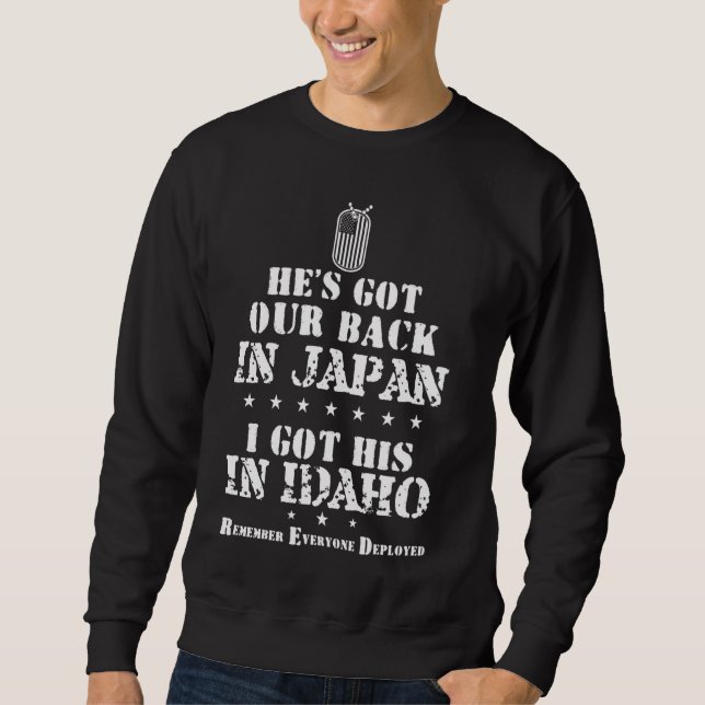 Sweatshirt Soutien Déployé De Soldat Idaho Au Japon (Devant)