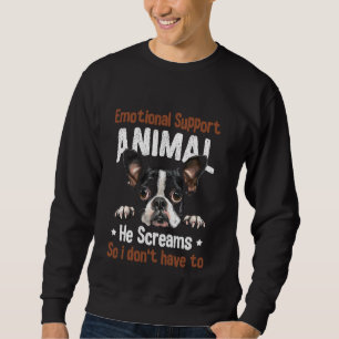 Sweatshirt Soutien émotionnel Service animal Boston Terrier D