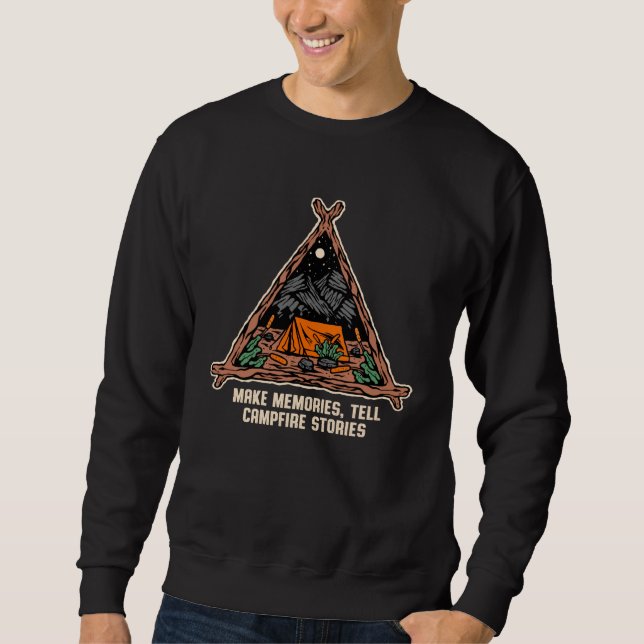 Sweatshirt Souvenirs Racontent Histoires de Feu de Camp Amis  (Devant)